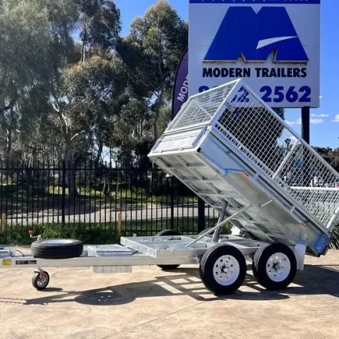 Galvanized Caged 8x5 Tipper Trailers