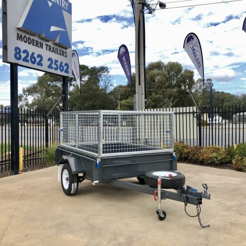 Single axle trailer caged