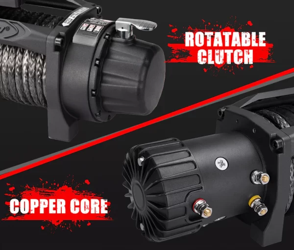 Electric Winch 13000LBS/5895kg 12V Synthetic Rope - Image 3