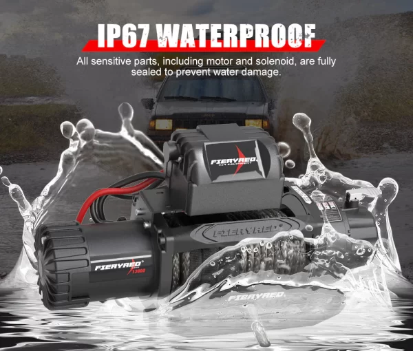 Electric Winch 13000LBS/5895kg 12V Synthetic Rope - Image 5