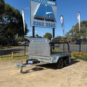 Aluminum 3 Door Canopy - Bolted on 8x5 galvanized tandem 300s 2000kg