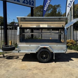 Aluminum 3 Door Canopy - Bolted on 8x5 galvanized Single Axle 300s 1400kg